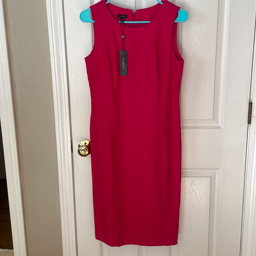 Talbots NWT stunning pink sleeveless dress.  Gorgeous!!